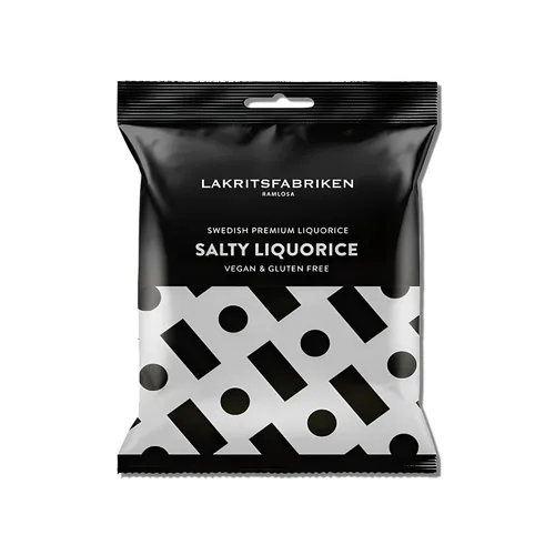 Lakritsfabriken Ramlosa Regaliz negro sueco de primera calidad, caramelo de regaliz negro salado y suave con 6% de raíz de regaliz, regaliz vegano y