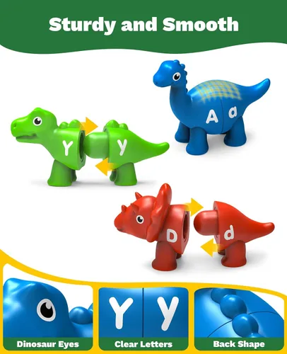 Miniatura 6 de 26 piezas de juguetes de aprendizaje del alfabeto de dinosaurios para 18M+, juguetes educativos Montessori para niños de 3, 4, 5 años, actividades