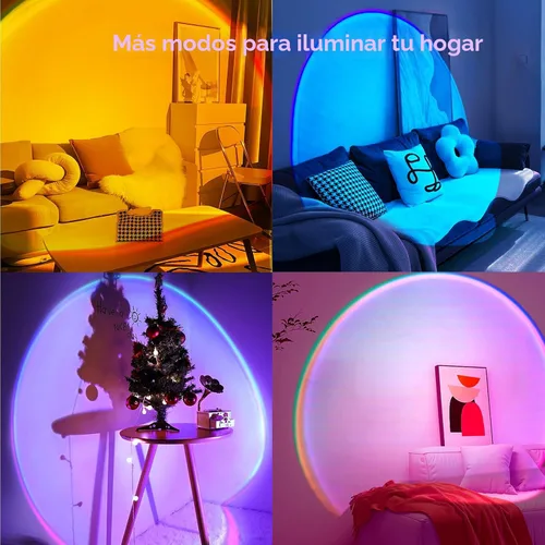 Miniatura 4 de Lámpara de proyección de puesta de sol con APP y control por botón, luz de proyección multicolor cambiante, lámpara de luz solar para dormitorio