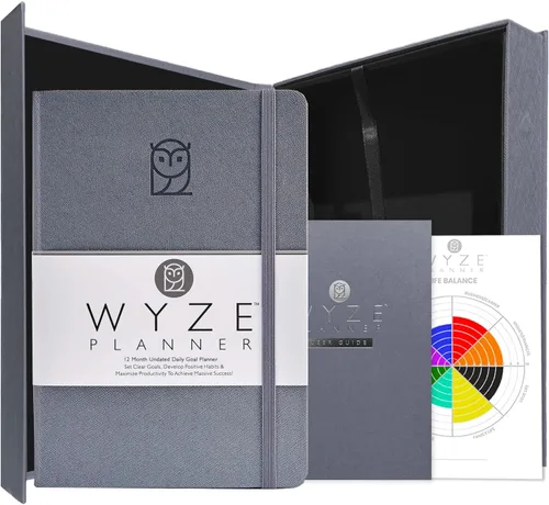 Miniatura 9 de Wyze Planner Agenda diaria sin fecha, organizador de productividad B5 de 1 año con dos páginas semanales, establecimiento de objetivos, seguimiento
