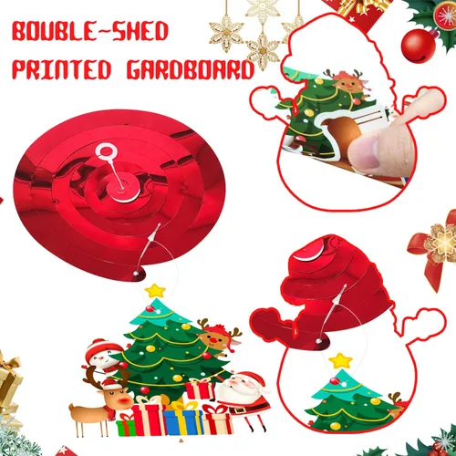 Miniatura 5 de 61 piezas de remolinos colgantes de Navidad, decoraciones colgantes de Navidad, muñeco de nieve y alce para decoraciones de fiesta de Navidad