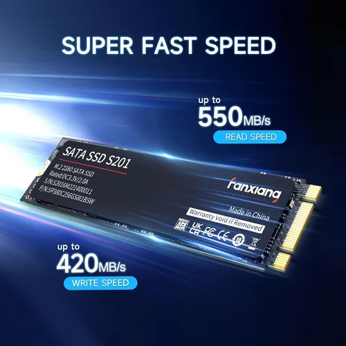 Miniatura 3 de fanxiang S201 128GB M.2 SATA SSD 2280 SATA III 6Gb/s Unidad interna de estado sólido, caché SLC para aumentar la velocidad, velocidad de lectura