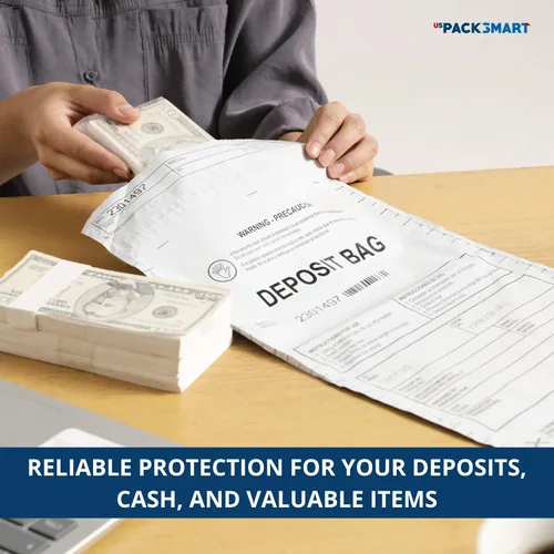 Miniatura 5 de Bolsas de Depósito de Plástico Opaco 10"x13" Depósitos Bancarios Seguros, Manejo de Efectivo o Transporte Seguro de Moneda Códigos de Barras