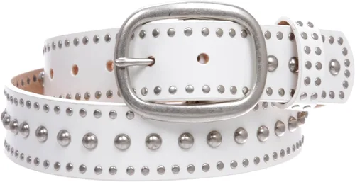 Miniatura 2 de beltiscool Cinturón de cuero con tachuelas de metal con hebilla ovalada para mujer