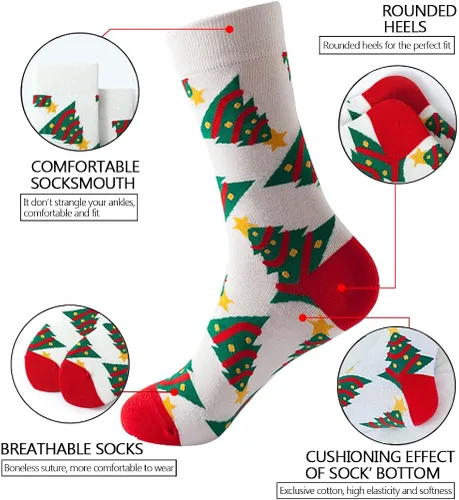 Miniatura 2 de DRASEX Calcetines de vestir coloridos para hombre, divertidos y divertidos, con patrón funky, calcetines casuales locos para hombres