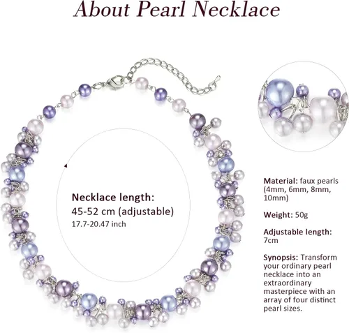 Miniatura 8 de Collar de perlas con cuentas, elegante gargantilla de perlas para mujer, joyería de moda, regalo de cumpleaños para mamá