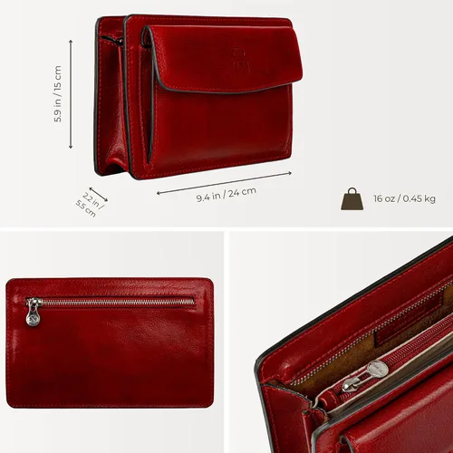 Miniatura 3 de Time Resistance Bolso de mano de cuero para hombre, organizador de muñeca, maletín hecho a mano en Italia, caja de regalo incluida