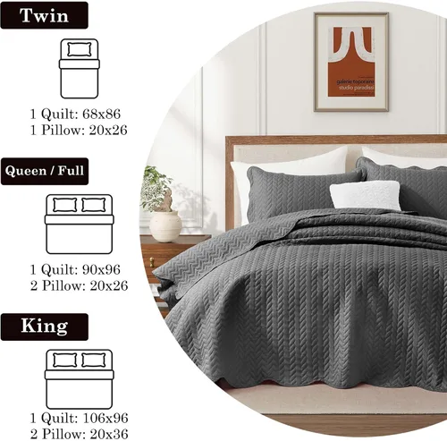 Miniatura 421 de MOONLIGHT20015 Edredón tamaño King (106 x 96 pulgadas) con 2 fundas de almohada (20 x 36 + 2 pulgadas) para todas las estaciones, juego de cama Azul