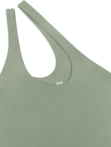 Miniatura 5 de REORIA - Body sexy para mujer, sin mangas, con corte frontal de un hombro y espalda descubierta