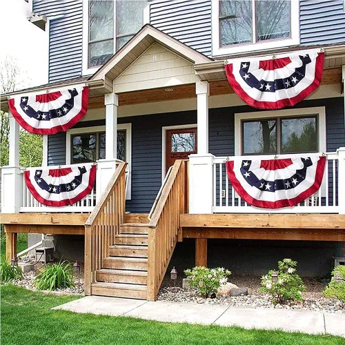 Miniatura 5 de Bandera de Estados Unidos plisada para exteriores, de 2 x 4 pies, bandera bordada con estrellas en Estados Unidos, de nailon Oxford para patriótica