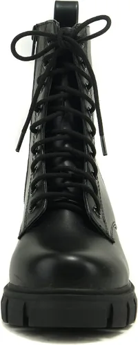 Miniatura 3 de Soda TUNDRA Botas de combate de moda con cordones y cremallera lateral para mujer