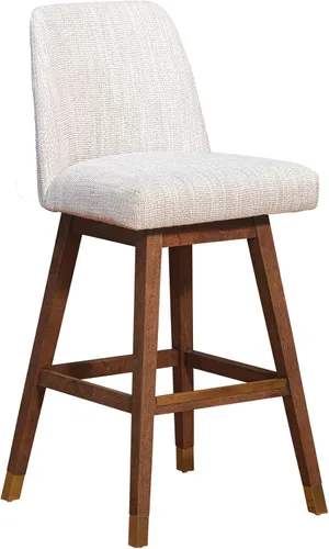 Miniatura 32 de Armen Living Sicily Modern Farmhouse Taburete giratorio de madera negra de 30 pulgadas de altura de asiento para encimera de isla de cocina en tela