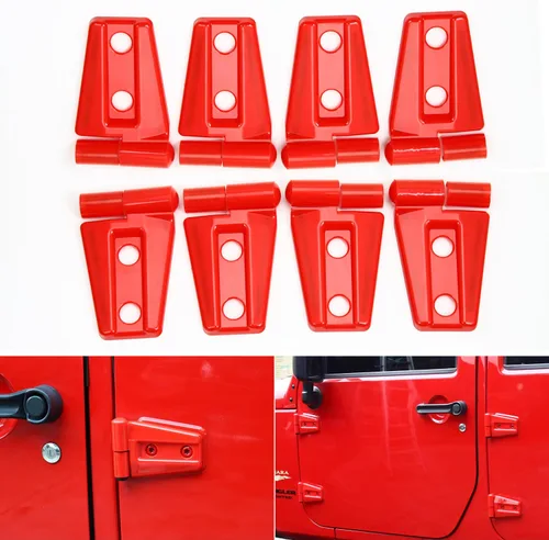 Miniatura 17 de CheroCar Cubiertas de bisagra de puerta para Jeep JK, protector para Jeep Wranlger Unlimited Rubicon Sahara accesorios deportivos 2007-2018 JK JKU 8