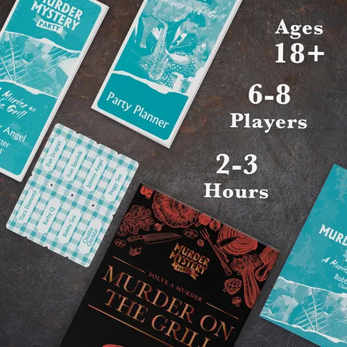 Miniatura 6 de Murder Mystery Party Games - A Murder on the Grill, Host Your Own Cookout Murder Mystery Dinner for 8 Adult Players, Solve the Case with Crime Scene