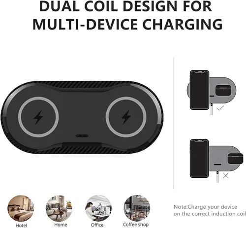 Miniatura 5 de Almohadilla de carga inalámbrica de 40W, almohadilla de carga rápida inalámbrica dual de 20W para Samsung Galaxy S25, S24, S23/Note 20/10/Buds