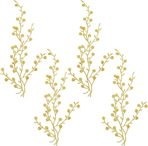 Miniatura 9 de CRASPIRE 2 piezas de apliques de flores para coser en ciruela, parches de bordado floral de encaje, vestidos de tela, accesorios para reparación