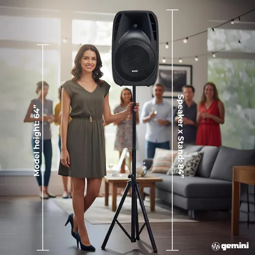 Miniatura 9 de Gemini ES-210MXBLU con bluetooth, sistema PA portable con mezclador de alimentación desmontable.