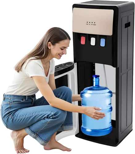Bacocoo Dispensador de agua de carga inferior, dispensador de agua caliente y fría y a temperatura ambiente, 3 ajustes de temperatura, diseño