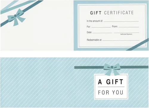 Miniatura 7 de Juvale Tarjetas de regalo en blanco, paquete de 36 unidades de 4 x 6 pulgadas, color azul, 250 GSM y sobres, certificados de regalo personalizables