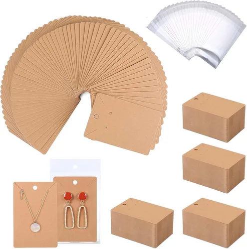 ovsor Funciona muy bien con tarjetas de exhibición de aretes: tarjetas de aretes bien hechas de 3.5 x 2.4 pulgadas con buena calidad de papel,