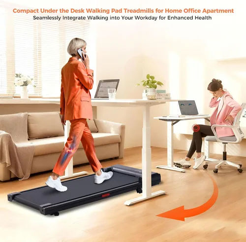 Miniatura 11 de Walking Pad Treadmill with Incline, 2026 Upgrade Portable Under Desk Treadmill for Home Small with Handles, 3.0HP Walking Pad with Handle Bar