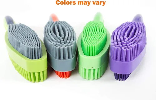 Miniatura 3 de Escoba para remover el pelo de mascotas con rasqueta y mango telescópico que se extiende de 3 a 5 pies, negro y amarillo