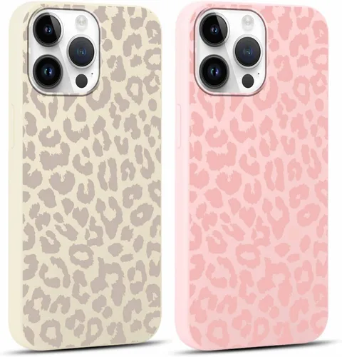 Miniatura 37 de Paquete de 2 Fundas de Teléfono Bonitas con Estampado de Guepardo para Apple iPhone 13 Pro Max de 6.7 Pulgadas, Fundas de Diseño