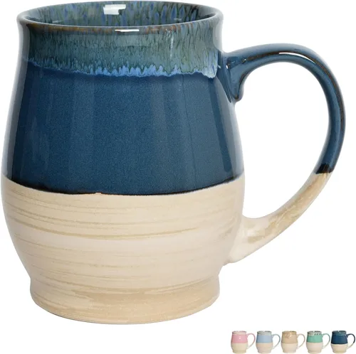 Miniatura 7 de Bosmarlin - Taza de cerámica mate extra grande, 25 onzas, apta para lavavajillas y microondas, taza grande y sobredimensionada para té, esmalte