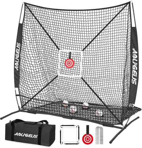 Miniatura 13 de 6'X6' Baseball Softball Practice Net,Pitching Net,Batting Net,with Bonus Strike Zone,Target and Bow Frame,for Hitting,Pitching,Catching