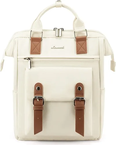 Miniatura 7 de LOVEVOOK Mini mochila para mujer, Blanco (White-Brown), Mini mochila
