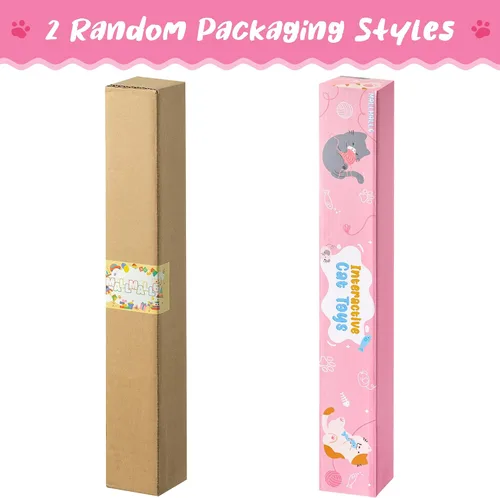 Miniatura 8 de MALLMALL6 Juego de juguetes interactivos para gatos, paquete de 27 piezas, paquete de 27 piezas, plumas rosadas, varita, resortes, ratones, sisal