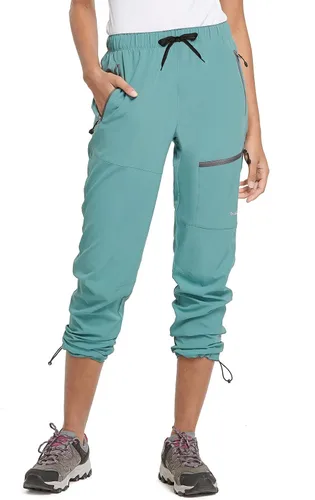 Miniatura 2 de BALEAF - Leggings tipo capri para mujer, con bolsillos, cintura alta, longitud hasta la rodilla, elásticos, pantalones casuales de yoga