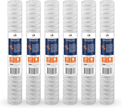 Miniatura 14 de Aquaboon Cartucho de repuesto de filtro de agua para heridas de cadena de 5 micrones, 20 x 2.5 para toda la casa, para filtración de agua de pozo