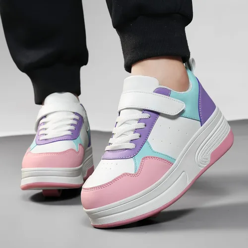 Miniatura 6 de HSQ - Zapatillas de moda con ruedas para patinar, zapatos de patinaje desmontables 2 en 1 con ruedas para niños y niñas