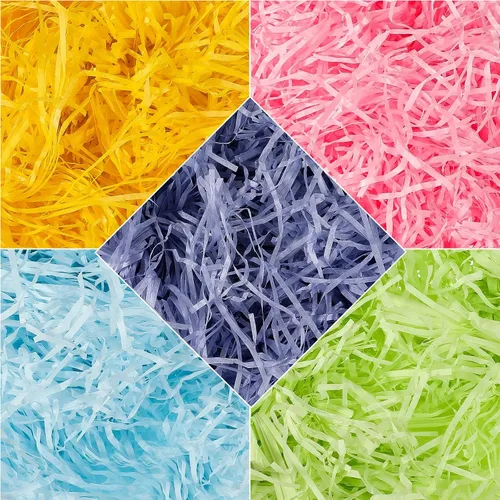 Miniatura 8 de Zonon Cesta de pasto de Pascua de 17 onzas, trituradores de papel de rafia, relleno de papel de rafia, para embalaje de regalo, caza de huevos