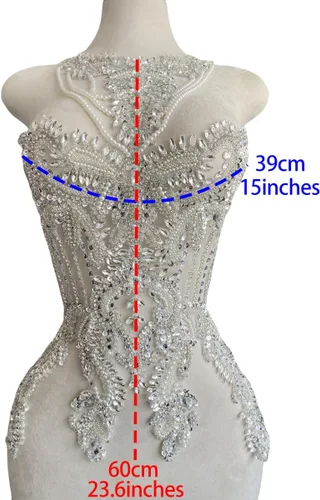 Miniatura 7 de Apliques hechos a mano de cristal sobre encaje, diamantes de imitación para coser, cuentas de flecos, parches de lentejuelas, accesorios de Champán