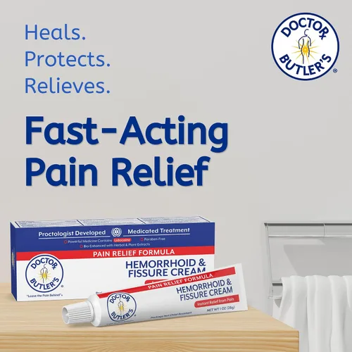 Miniatura 3 de Doctor Butler's Crema para hemorroides y fisuras: tratamiento instantáneo de hemorroides para aliviar el dolor con lidocaína, crema de hemorroides