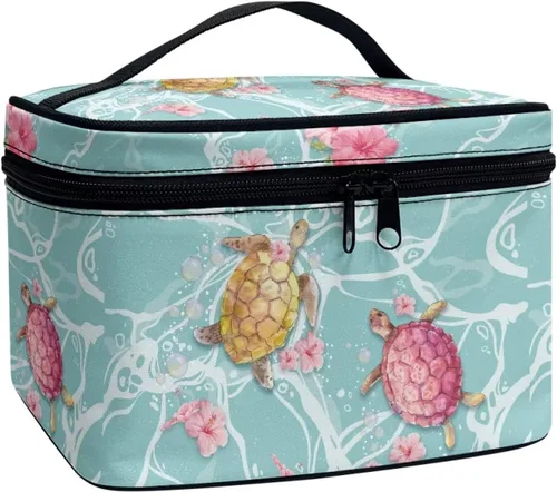 Miniatura 32 de doginthehole Bolsa de maquillaje, bolsa de cosméticos de viaje, bolsa de aseo portátil grande, organizador de accesorios para mujeres y niñas