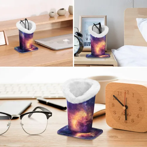Miniatura 18 de Fintie Soporte para anteojos forrado de felpa con base magnética, estuche de cuero vegano prémium para lentes