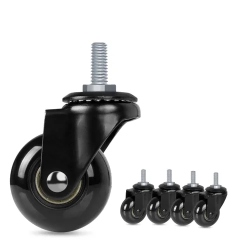 Hirate Paquete de 5 ruedas para sillas de oficina con vástago roscado de 5/16 pulgadas a 18UNC, sillas giratorias silenciosas de 2 pulgadas, ruedas
