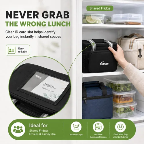 Miniatura 5 de Lonchera térmica aislada de 14 litros para hombres y mujeres, bolsa refrigeradora a prueba de fugas con forro de carcasa dura y bolsa tipo tote