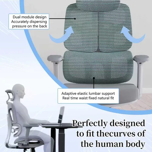 Miniatura 5 de Silla de Oficina Ergonómica 500 LBS Silla de Oficina de Malla para el Hogar Cómodas Sillas de Escritorio para Juegos Sillas de Computadora