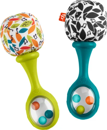 Miniatura 4 de Fisher-Price Juguetes para recién nacidos Rattle ‘n Rock Maracas, 2 Instrumentos Musicales Blandos para el Desarrollo del Juego en Bebés de 3+