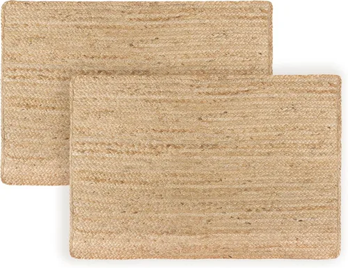 Miniatura 12 de RedEarth · Alfombra rectangular - 2'x3' de yute natural trenzada con respaldo antideslizante - Alfombra boho tejida a mano para dormitorio, cocina