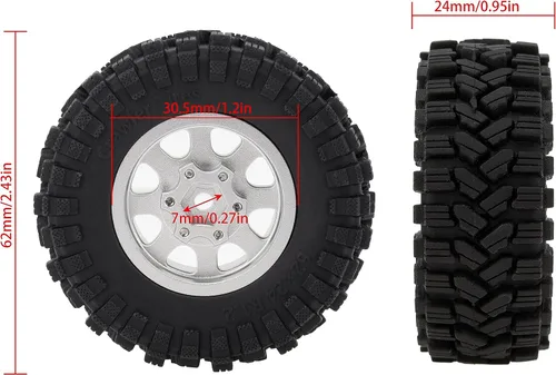Miniatura 4 de MEUS RACING Juego de llantas Beadlock 1.2 con borde de latón para TRX4M SCX24 FCX24 AX24 1/24 1/18 auto RC Crawler, negativo 4mm 42g
