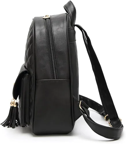Miniatura 5 de I IHAYNER - Morral informal de cuero acolchado con diseño simple para mujer