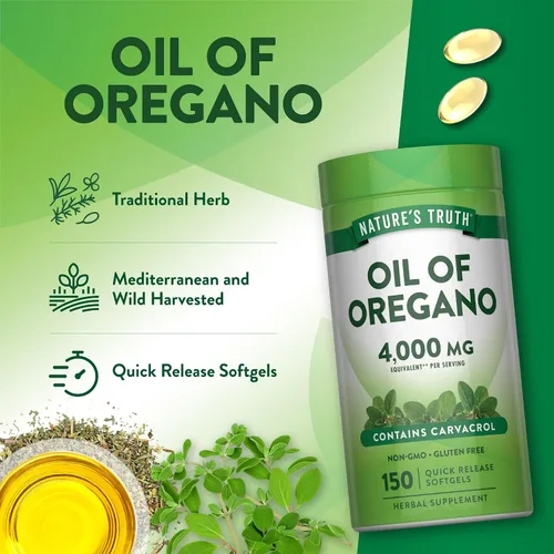 Miniatura 5 de Nature's Truth Cápsulas blandas de aceite de orégano 150 unidades Suplemento de hierbas sin OMG y sin gluten