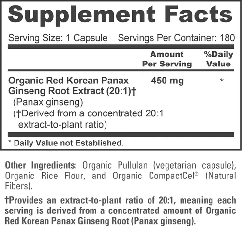 Miniatura 4 de NusaPure Cápsulas de ginseng panax coreano rojo, 450 mg, 180 cápsulas vegetales (sin OMG, USDA, veganas)