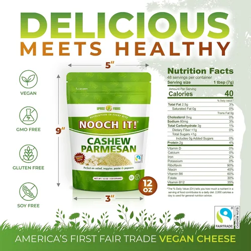 Miniatura 8 de NOOCH IT - Queso vegano de anacardo y parmesano - 12 onzas Sin lácteos, orgánico, comercio justo, cobertura de queso rallado a base de plantas