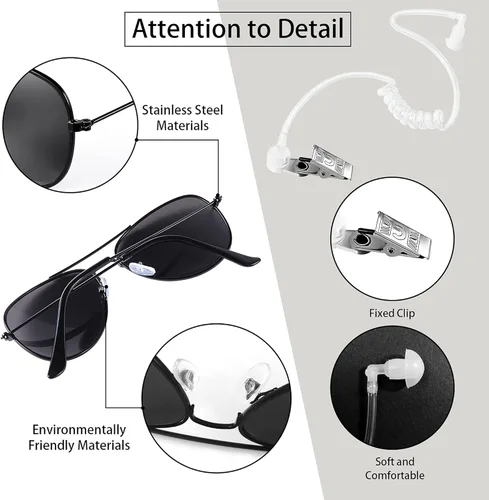 Miniatura 3 de Seguridad del portador de boda: juego de seguridad para anillo de boda, portador de caja de anillo + gafas de sol + auriculares, cosplay + portador